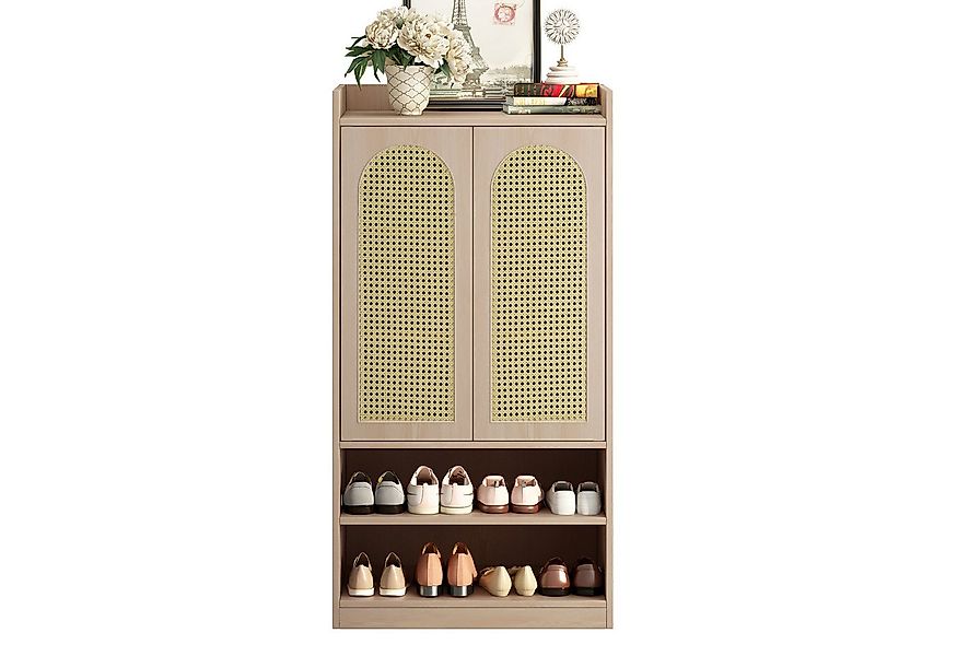 BlingBin Schuhschrank Sideboard aus Holz, Schrank (1-St., 2 offene Fächer) günstig online kaufen