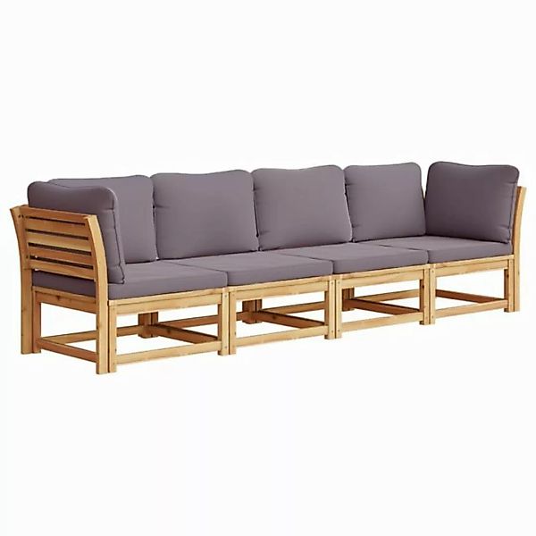 vidaXL Sofaelement 4-tlg. Garten-Lounge-Set mit Kissen Massivholz (1 St) günstig online kaufen