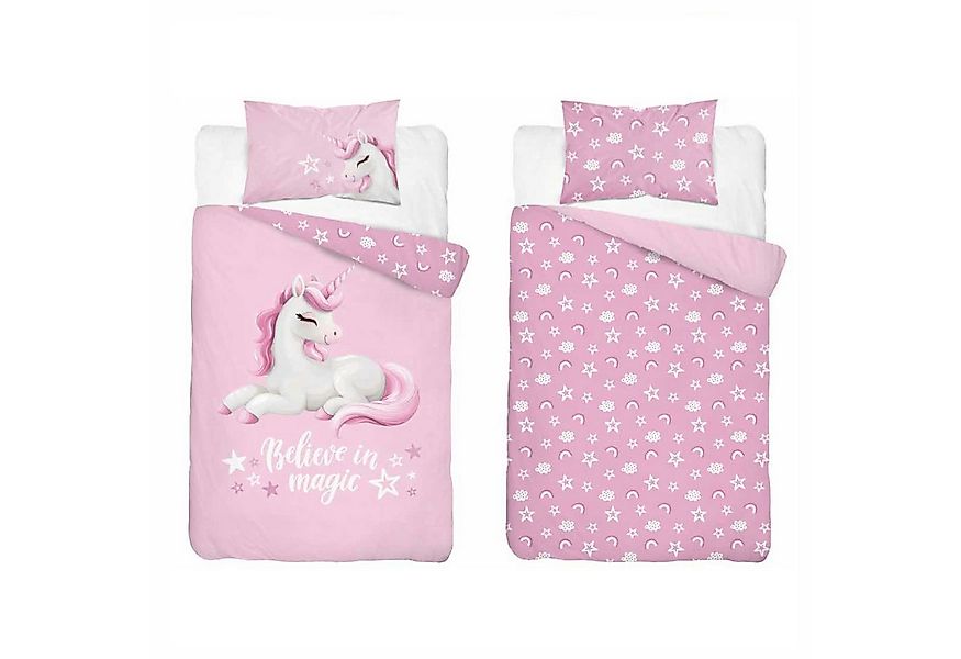 Detexpol Babybettwäsche Kinder-Bettwäsche „Einhorn – Believe in Magic“ 100x günstig online kaufen