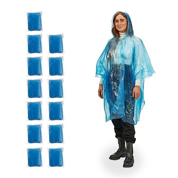 relaxdays Regenponcho Einweg Regenponcho 13er Set günstig online kaufen