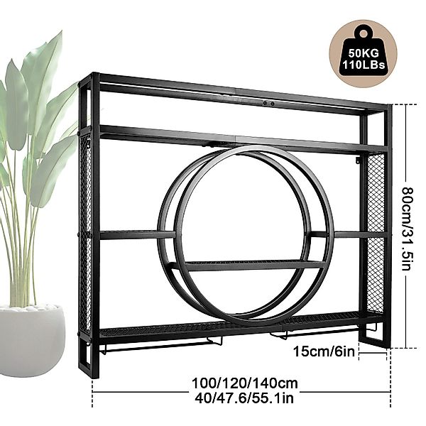 XERSEK Weinregal Wandmontierte Metal Flaschenregal Schwarz Gold Wein Regal günstig online kaufen