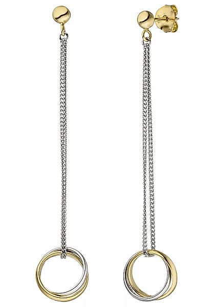JOBO Paar Ohrhänger, 925 Silber bicolor vergoldet günstig online kaufen