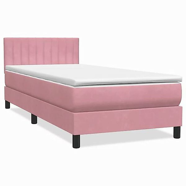 vidaXL Bett Boxspringbett mit Matratze Rosa 90x220 cm Samt günstig online kaufen