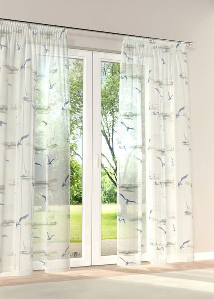 Stickereien Plauen Vorhang "Möwe" Kräuselband 1 Stk. tlg. günstig online kaufen