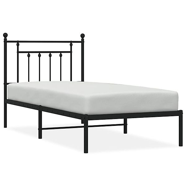 vidaXL Bettgestell mit Kopfteil Metall Schwarz 80x200 cm 353528 günstig online kaufen