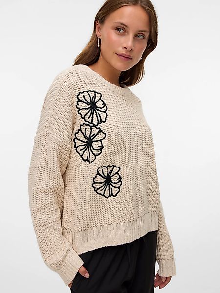 Vero Moda Rundhalspullover "VMLAURA LS O-NECK PULLOVER BOO" günstig online kaufen