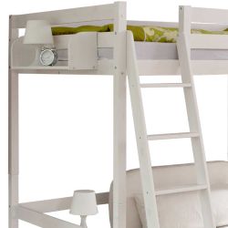 Hochbett in Weiß Kiefer massiv 90x200 cm oder 140x200 cm günstig online kaufen