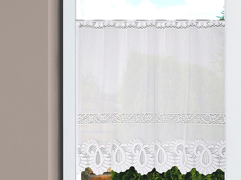 HOME WOHNIDEEN Scheibengardine LEONORA, Stangendurchzug (1 günstig online kaufen