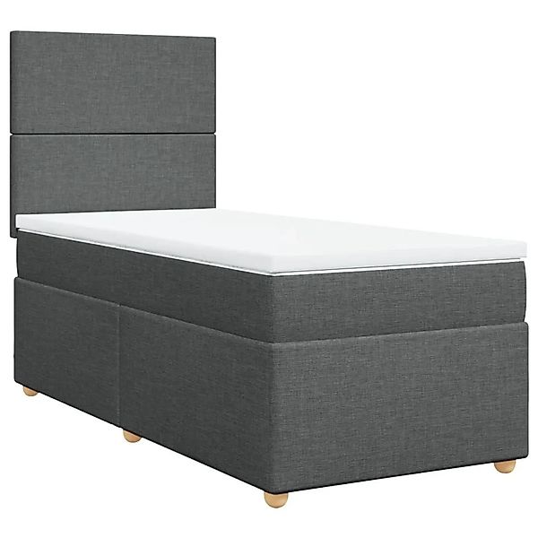 vidaXL Boxspringbett mit Matratze Dunkelgrau 90x190 cm Stoff 3293429 günstig online kaufen