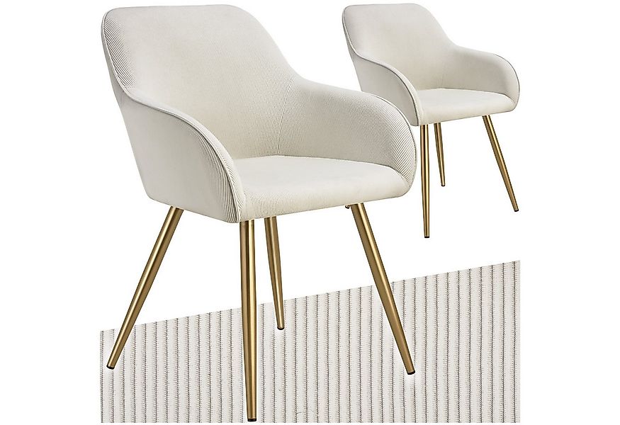 tectake Esszimmerstuhl Küchenstuhl Marilyn, Cordoptik, gepolstert (Set, 2 S günstig online kaufen