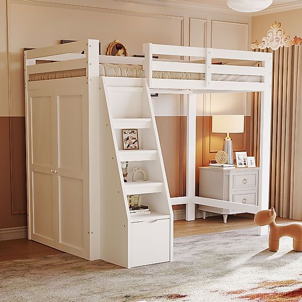 Flieks Hochbett Kinderbett Einzelbett 90x200cm mit günstig online kaufen