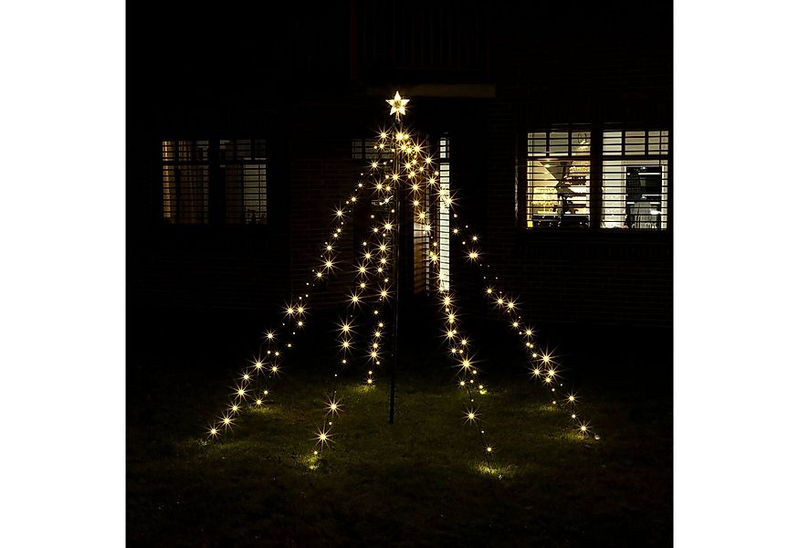 Spetebo Weihnachtspyramide LED Lichterpyramide mit Timer - 200 LED / 150 cm günstig online kaufen