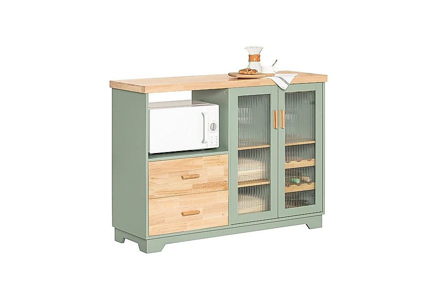 SoBuy Buffet FSB81, Schubladenschrank mit Glastüren, mit Schubladen Weinreg günstig online kaufen