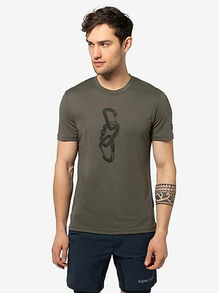SUPER.NATURAL T-Shirt für Herren, Merino CARABINERI Kletter Motiv, atmungsa günstig online kaufen