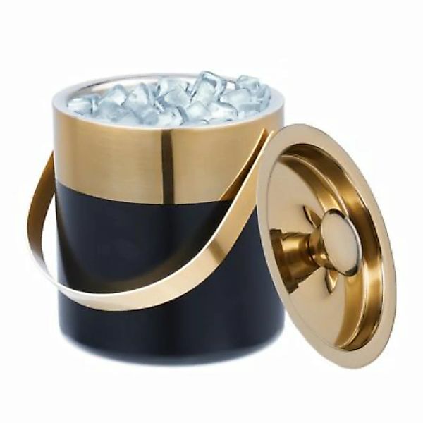 relaxdays Eiswürfelbehälter aus Edelstahl schwarz/gold günstig online kaufen