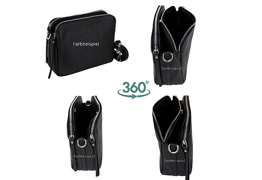 MIRROSI Schultertasche aus Echtleder, hergestellt in Italien, mit 2 Riemen günstig online kaufen