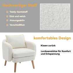 Merax Sessel mit Zierkissen und Massivholzbeine, günstig online kaufen