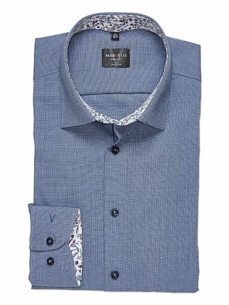 MARVELIS Langarmhemd Businesshemd, New York Kentkragen, bügelleicht günstig online kaufen
