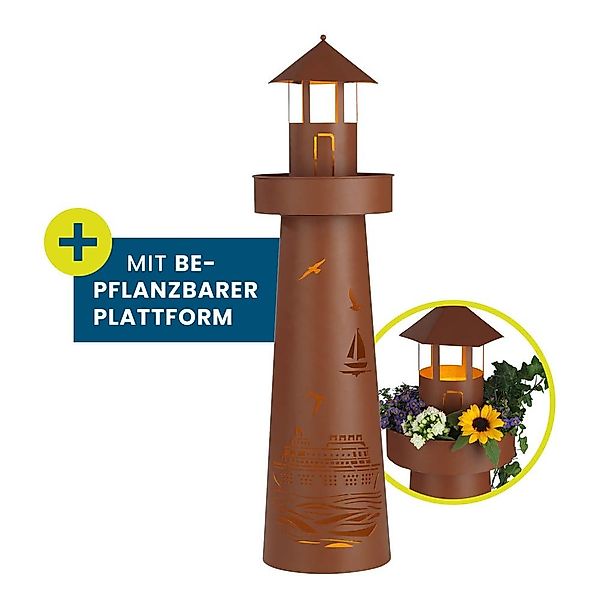Hoberg Dekosäule LED Pflanzsäule im Leuchtturm günstig online kaufen