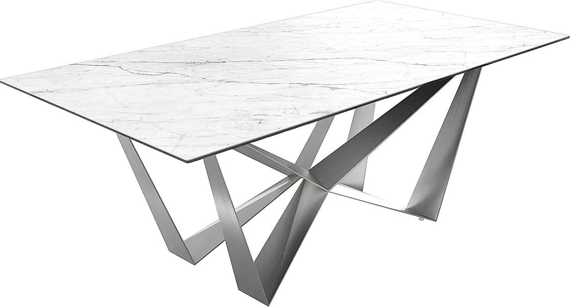 DELIFE Esstisch Edge, Keramik Laminam®Statuarietto Weiß günstig online kaufen