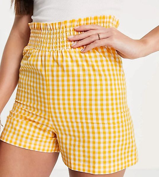 Influence Tall – Shorts in Orange mit Vichy-Karos günstig online kaufen