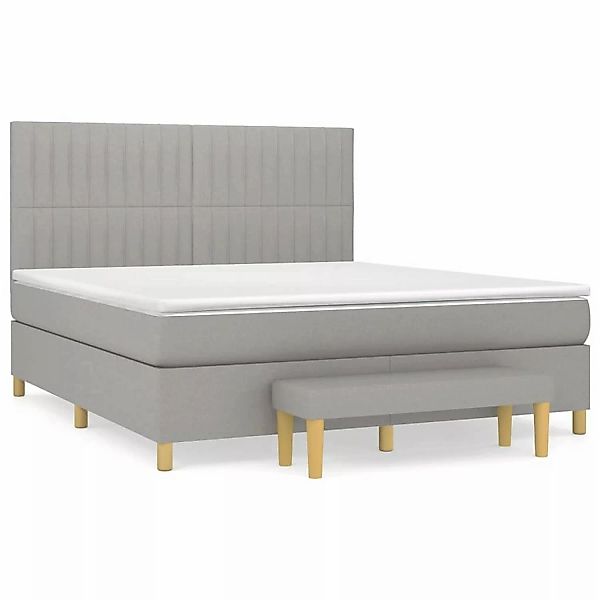 vidaXL Boxspringbett mit Matratze Hellgrau 160x200 cm Stoff1358397 günstig online kaufen
