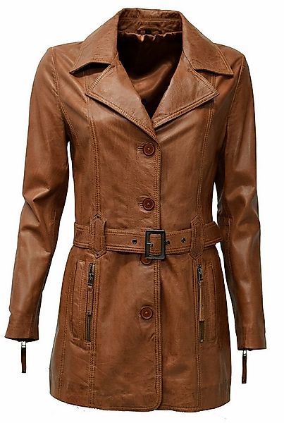 Zimmert Leather Ledermantel Kaja weiches Lammnappa Washed Bordo Rot, Cognac günstig online kaufen