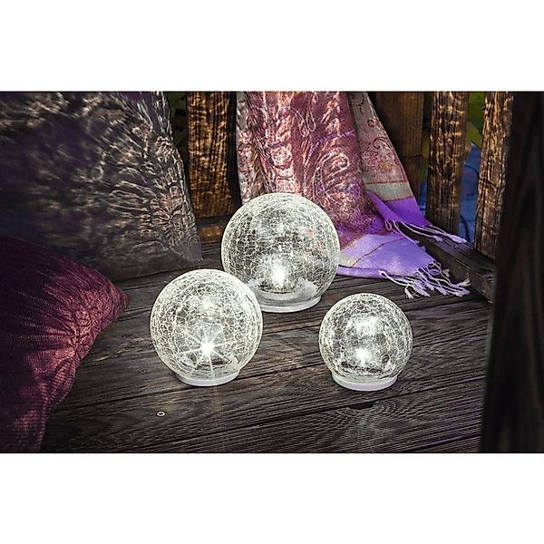 esotec Gartenleuchte Solarleuchte Glaskugel 3er Set, günstig online kaufen