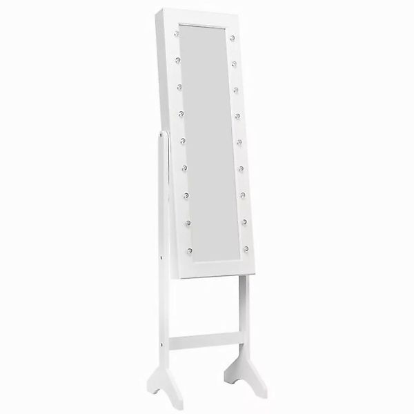 COSTWAY Schmuckschrank stehend, mit LED und Spiegel,neigbar, 35×31,5x145cm günstig online kaufen