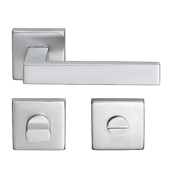 MeinTürgriff Drückergarnitur Trento Edelstahl Türdrücker Eckig WC günstig online kaufen