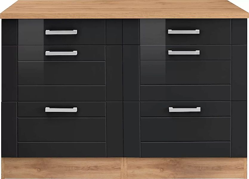 KOCHSTATION Unterschrank "KS-Tinnum", 120 cm breit, Metallgriffe, MDF Front günstig online kaufen