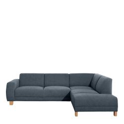 Eckcouch in Blau Flachgewebe günstig online kaufen
