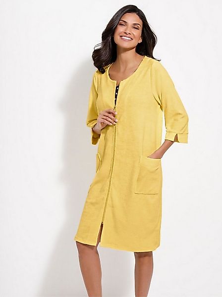 Sieh an! Damenbademantel Bademantel ., Länge ca. 95 cm, Baumwolle, Reißvers günstig online kaufen