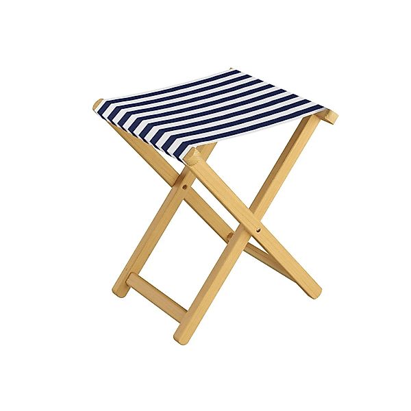 Erst-Holz Klappbarer Gartenstuhl Buche Natur Stoff Blau-Weiß 10-210 Einzels günstig online kaufen