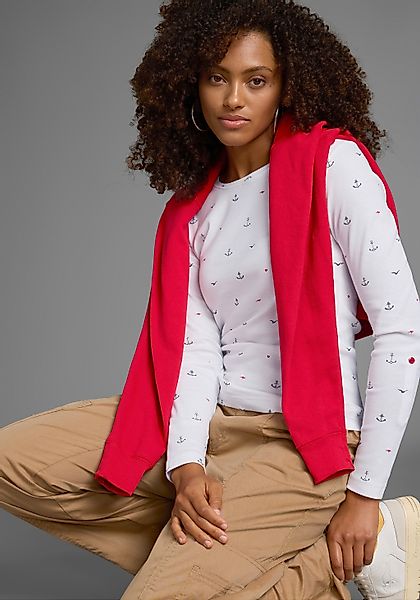 KangaROOS Langarmshirt, krempelbare Ärmel, sehr figurbetont, aus elastische günstig online kaufen