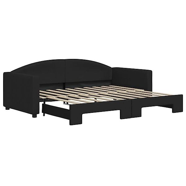 vidaXL Bett Tagesbett Ausziehbar Schwarz 90x190 günstig online kaufen