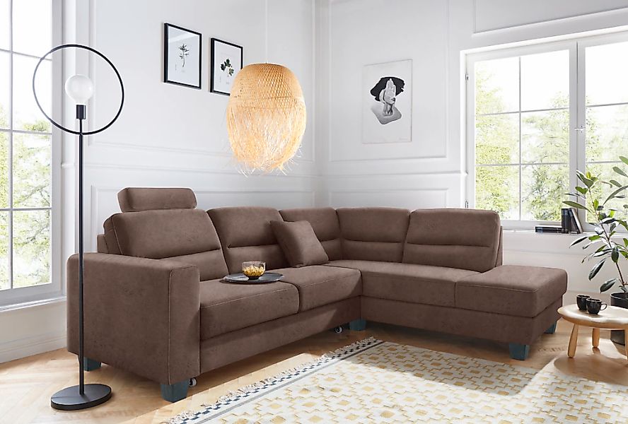 TRENDMANUFAKTUR Ecksofa "Chamber, zeitlos & elegant, bequem, L-Form" inklus günstig online kaufen