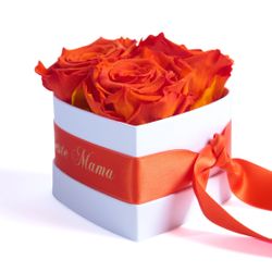 Kunstblume Rosenbox Herz 3 Infinity Rosen günstig online kaufen