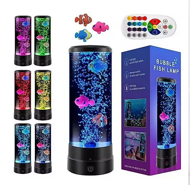 QUBEBU LED Nachtlicht LED Tischleuchte Wassersäule mit Deko Fisch, Dekoleuc günstig online kaufen