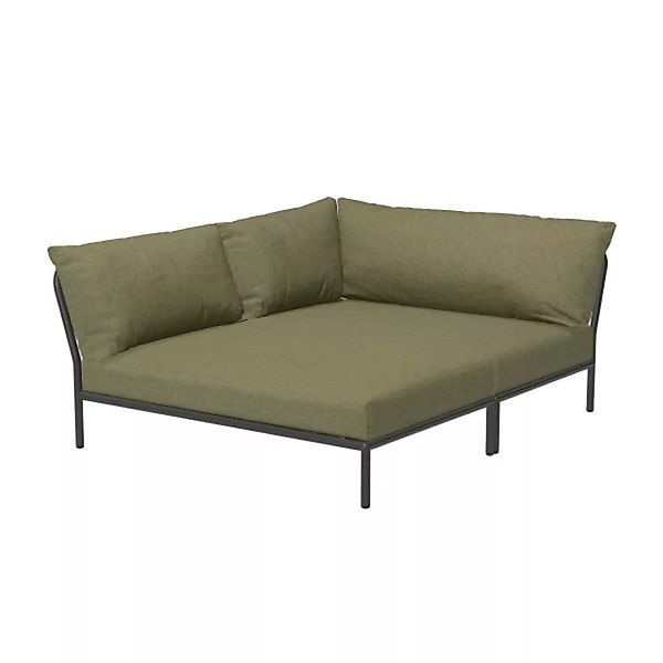 LEVEL2 Outdoor Eck-Sofa Lounge-Modul 5 Blattgrün Dunkelgrau Links günstig online kaufen