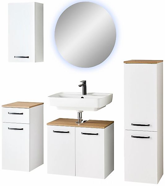 Saphir Badmöbel-Set "Quickset 500, Waschbeckenunterschrank mit Spiegel" 5 S günstig online kaufen