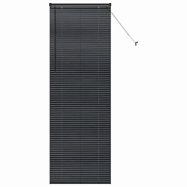 vidaXL Balkenjalousien mit Vorhängen Schwarz 220 x 70 cm Aluminium 42006166 günstig online kaufen