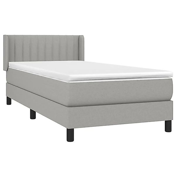 vidaXL Boxspringbett mit Matratze Hellgrau 90x190 cm Stoff 3129833 günstig online kaufen