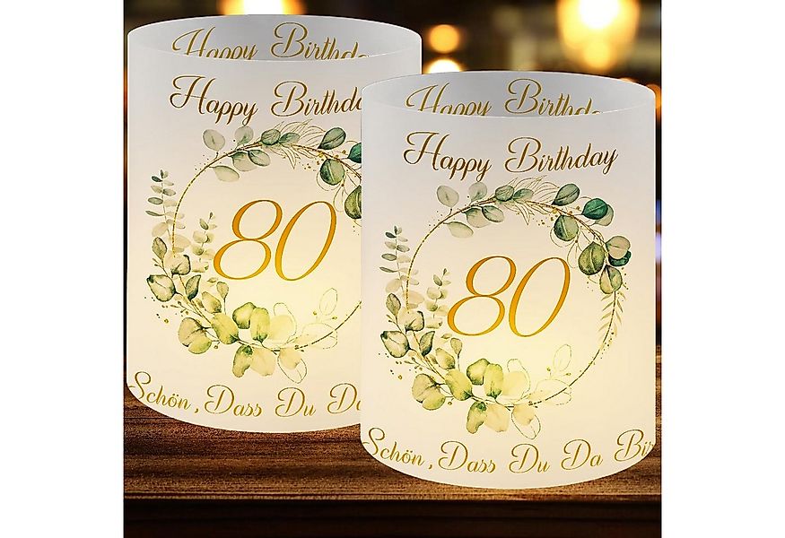 aitsite Windlicht 12x Tischlaternen Deko 80. Geburtstag „Schön dass du da b günstig online kaufen