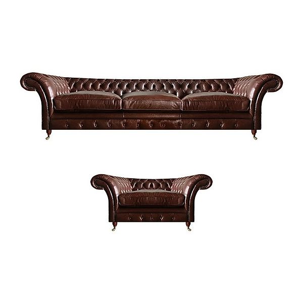 JVmoebel Sofa Chesterfield Sofagarnitur 2tlg Set Polster Möbel Set 3+1 Couc günstig online kaufen