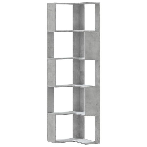 vidaXL Bücherregal Eck-Bücherregal 5 Böden Betongrau günstig online kaufen