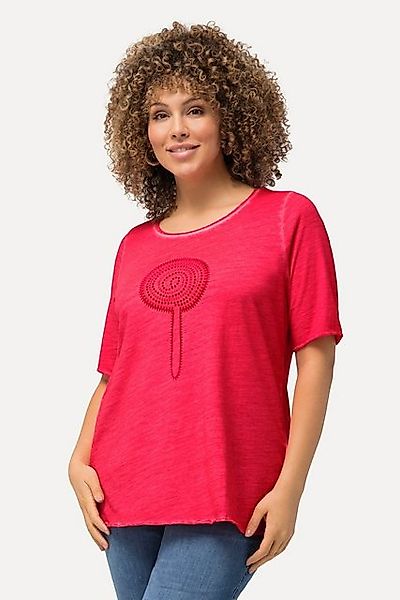 Ulla Popken T-Shirt T-Shirt Flockdruck Classic Rundhals Halbarm günstig online kaufen