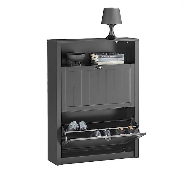 SoBuy Schuhschrank FSR87 Schuhkipper schmal mit 2 Klappen Schuhregal mit 4 günstig online kaufen