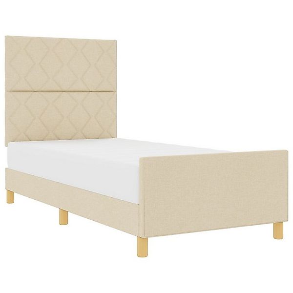 vidaXL Bett Bettgestell in Creme, 100x200 cm, aus Stoff (1-tlg) günstig online kaufen