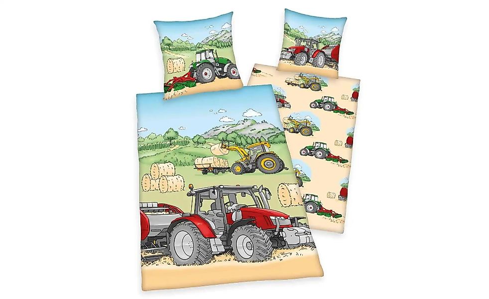 Herding Kinderbettwäsche Trecker Bettwäsche Set Traktor 2 tlg 135 x 200 cm günstig online kaufen